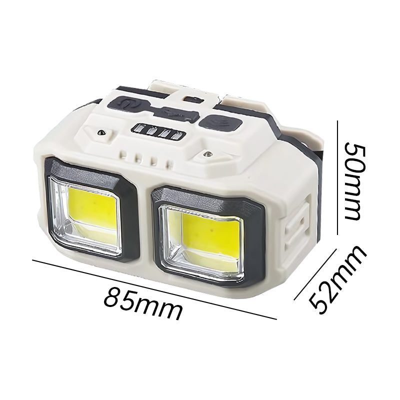 Linterna Led De Cabeza Doble Foco Recargable Y Bateria