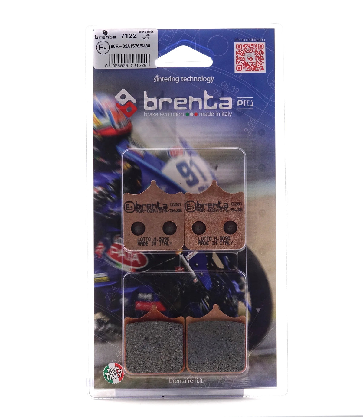 PASTILLA DE FRENO BRENTA - ORGANICA - BR7122