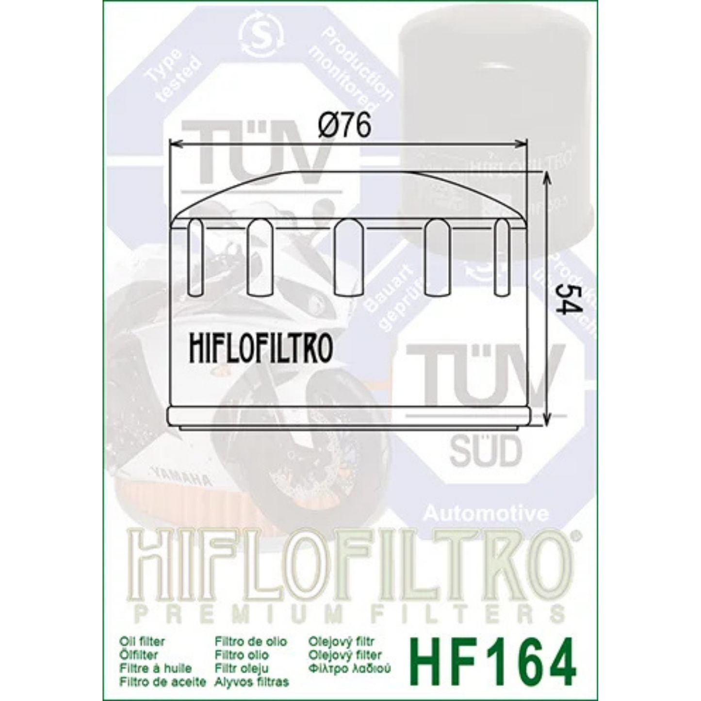 FILTRO DE ACEITE HIFLOFILTRO HF164 - BMW R1200GS