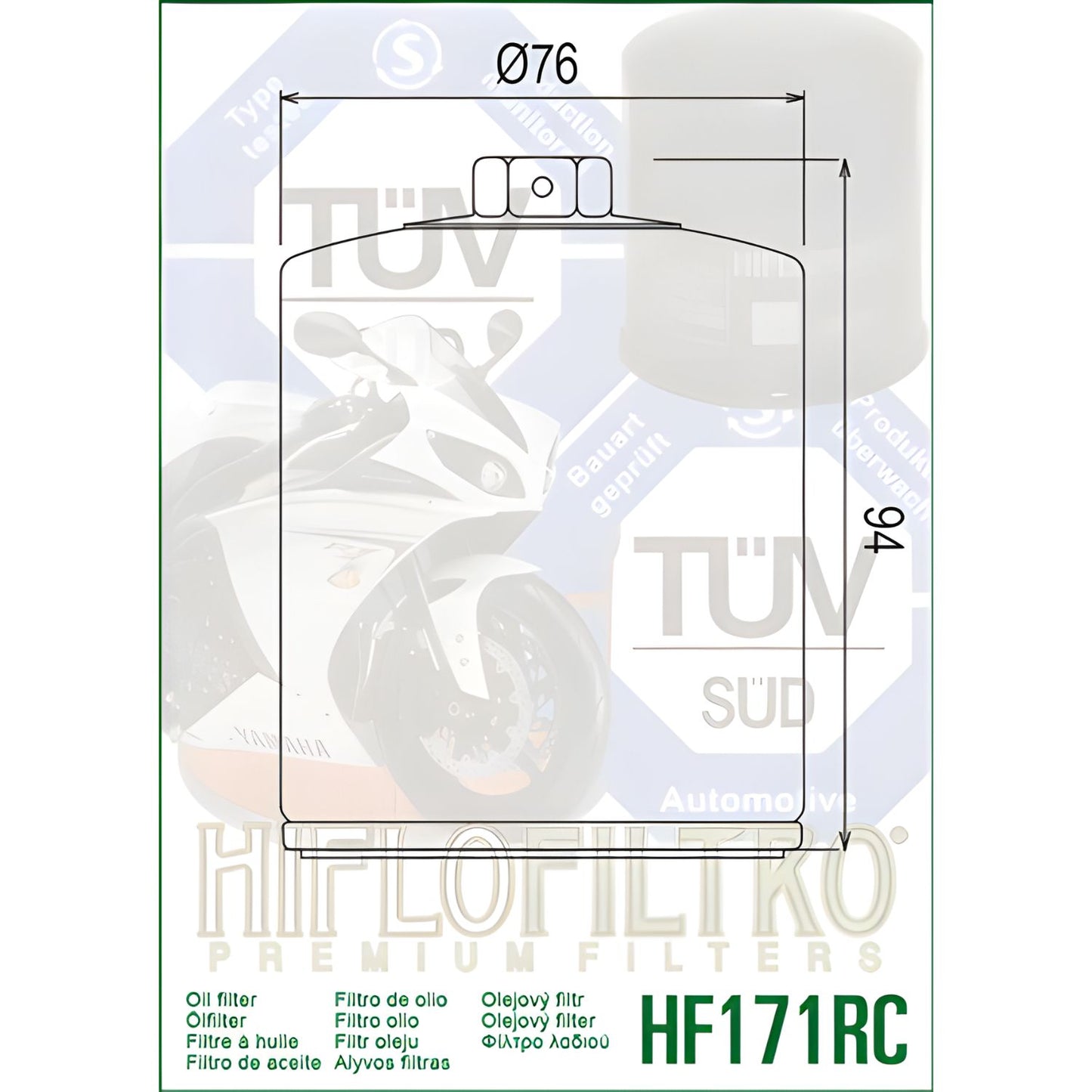 FILTRO DE ACEITE – HF171CRC – CROMADO – HIFLOFILTRO – HARLEY DAVIDSON FAT BOY