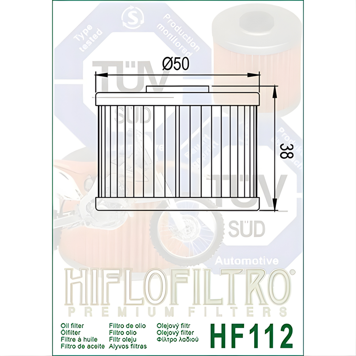 FILTRO DE ACEITE HONDA TORNADO HIFLOFILTRO HF 112