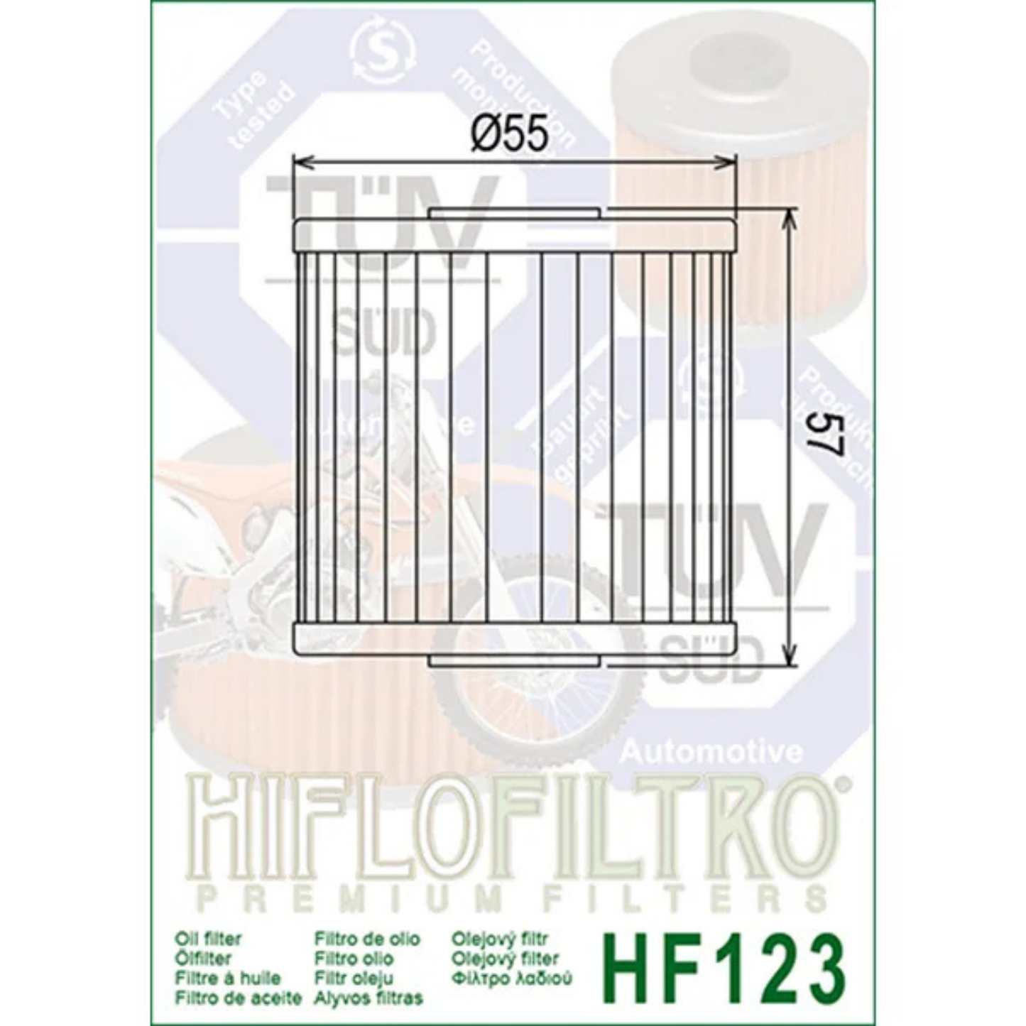 FILTRO DE ACEITE KAWASAKI KLR 650 HIFLOFILTRO HF123