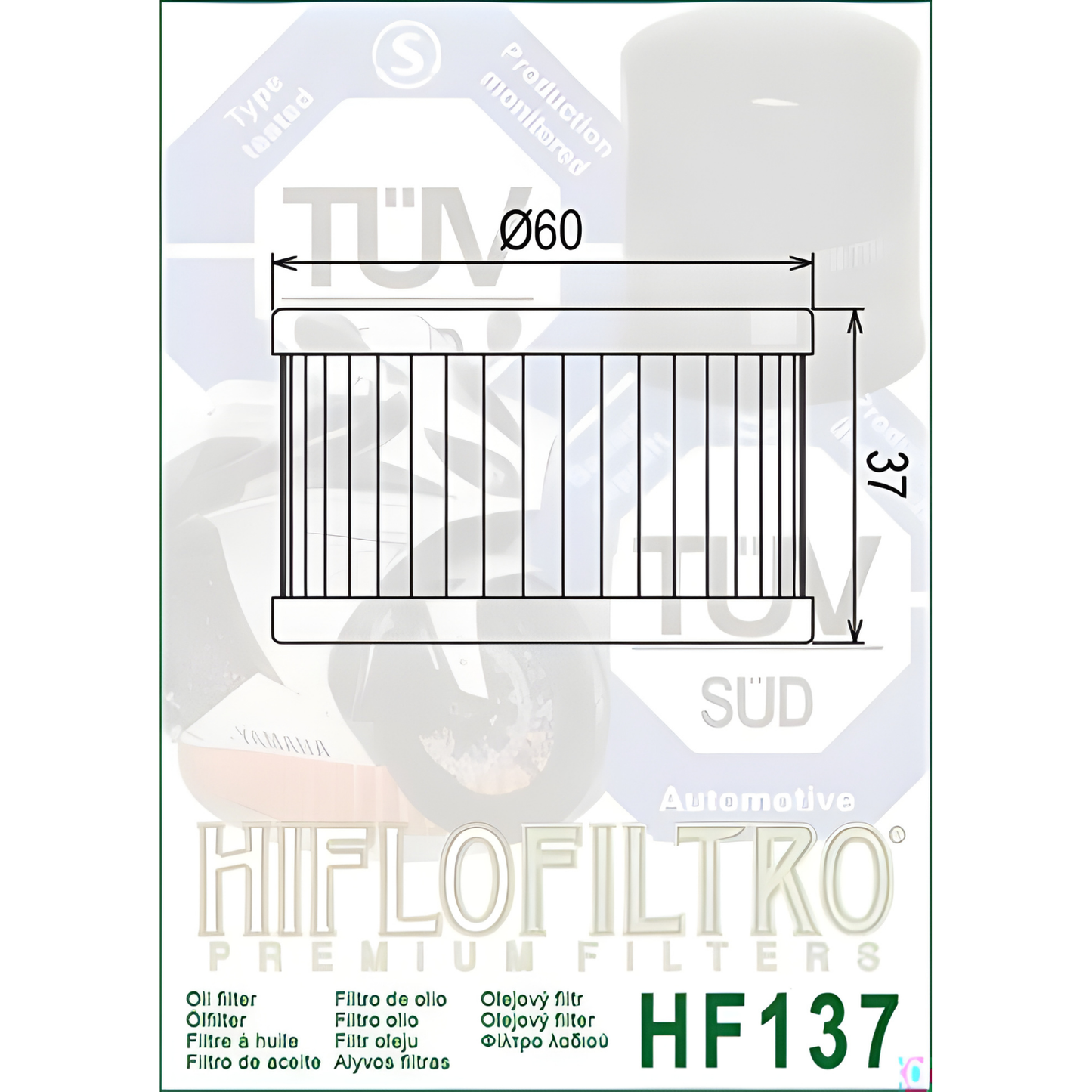 FILTRO DE ACEITE SUSUKI DR650 HIFLOFILTRO HF 137