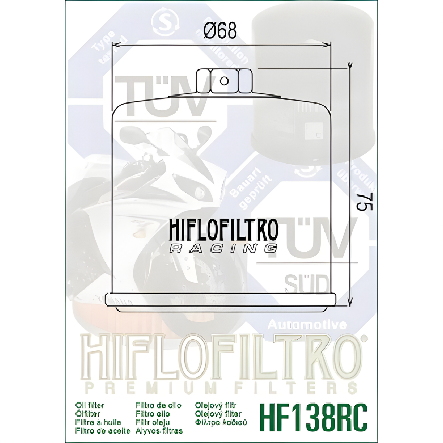 FILTRO DE ACEITE HONDA CB 500 HIFLOFILTRO HF138RC