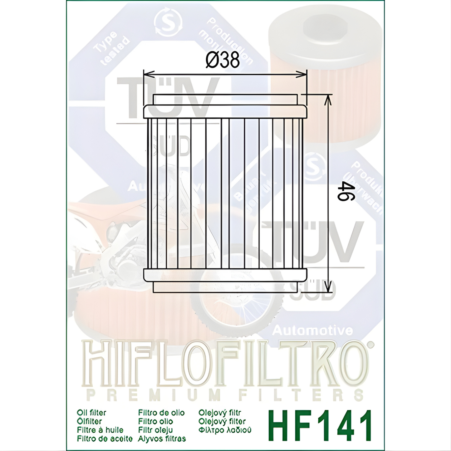 FILTRO DE ACEITE YAMAHA YZ450 HIFLOFILTRO HF 141