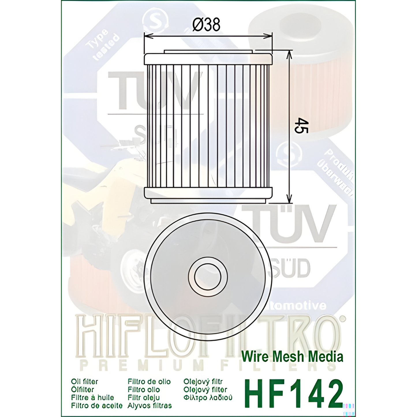 FILTRO DE ACEITE YAMAHA TTR25 HIFLOFILTRO HF 142