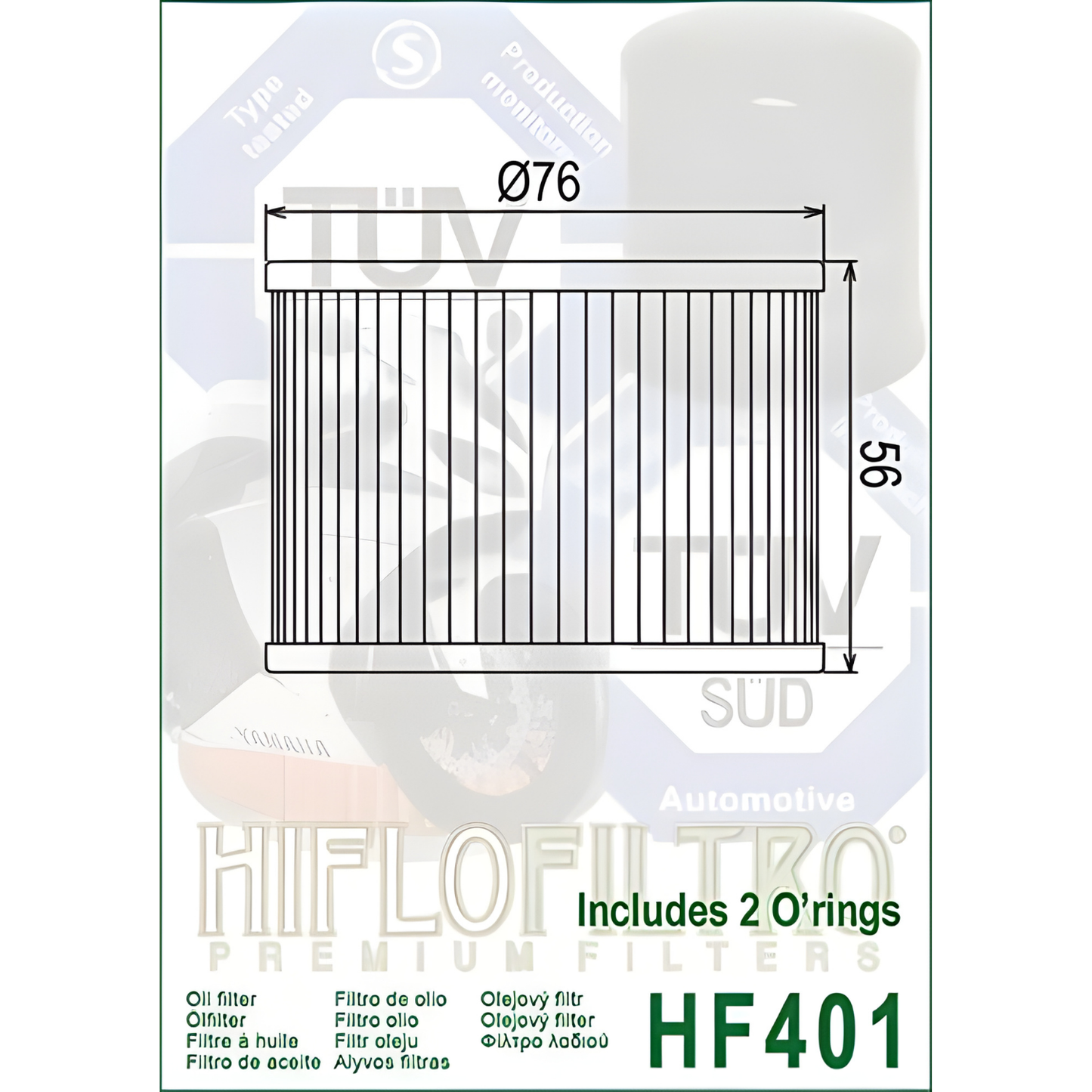 FILTRO DE ACEITE KAWASAKI NINJA 250 HIFLOFILTRO HF 401