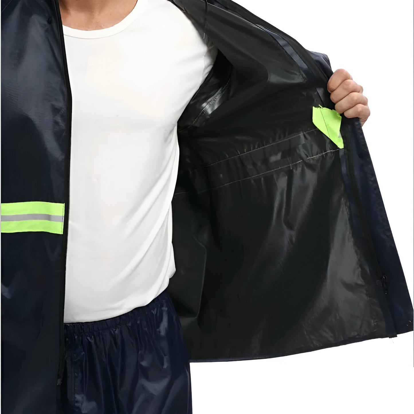 TRAJE IMPERMEABLE PARA LLUVIA REFLECTIVO DE 2 PIEZAS