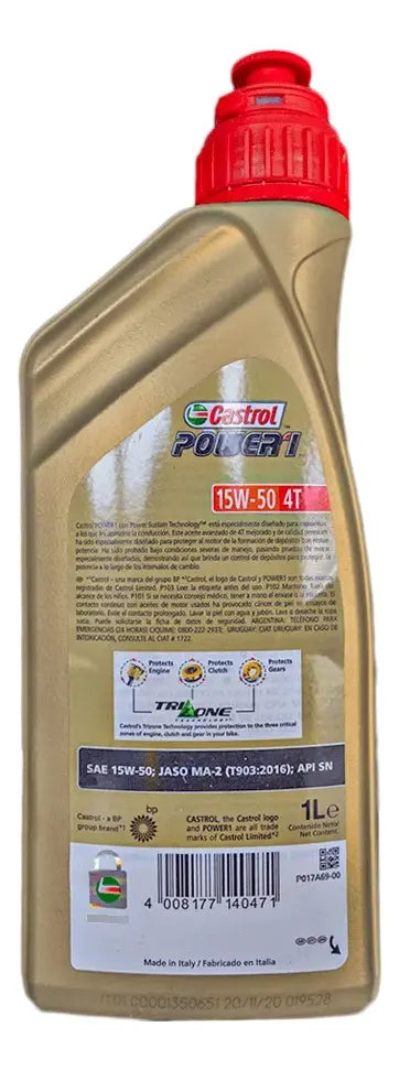 CASTROL POWER 1 SEMI-SINTETICO 15W-50 4T 1LT