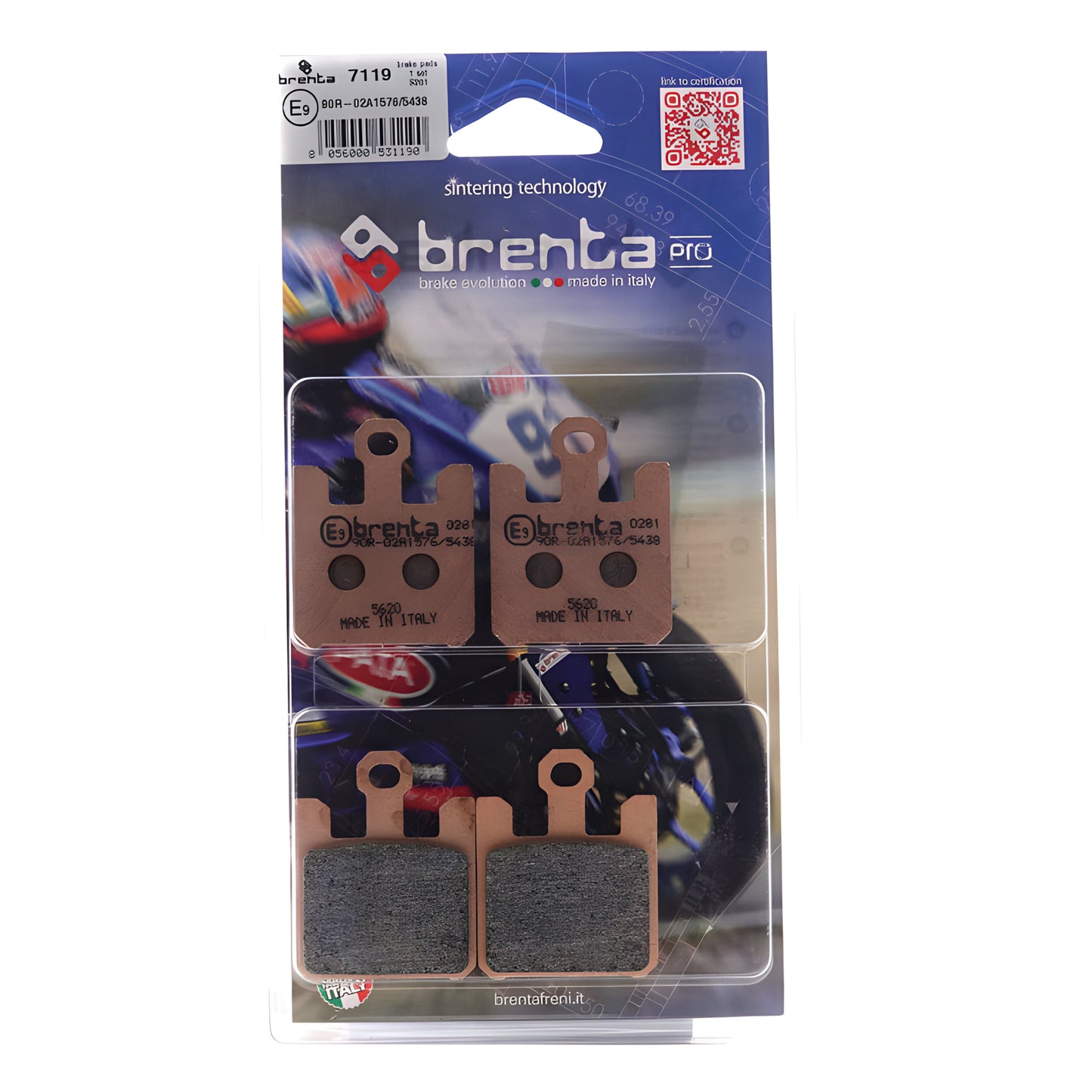 Pastilla de Freno – Sinterizada Pro – Kawasaki ZX6R – Del – BR7119 – Brenta
