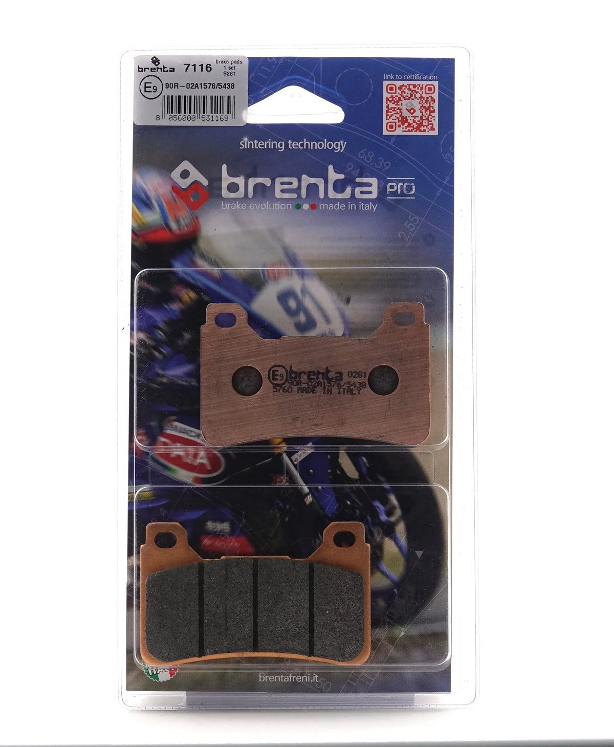 PASTILLA DE FRENO  BRENTA - SINTERIZADA - BR7116