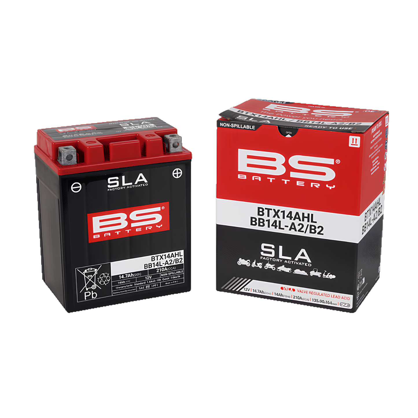 BS BATTERY BTX14AHL / BB14L-A2/B2 SLA ACTIVADA 12V 14AH