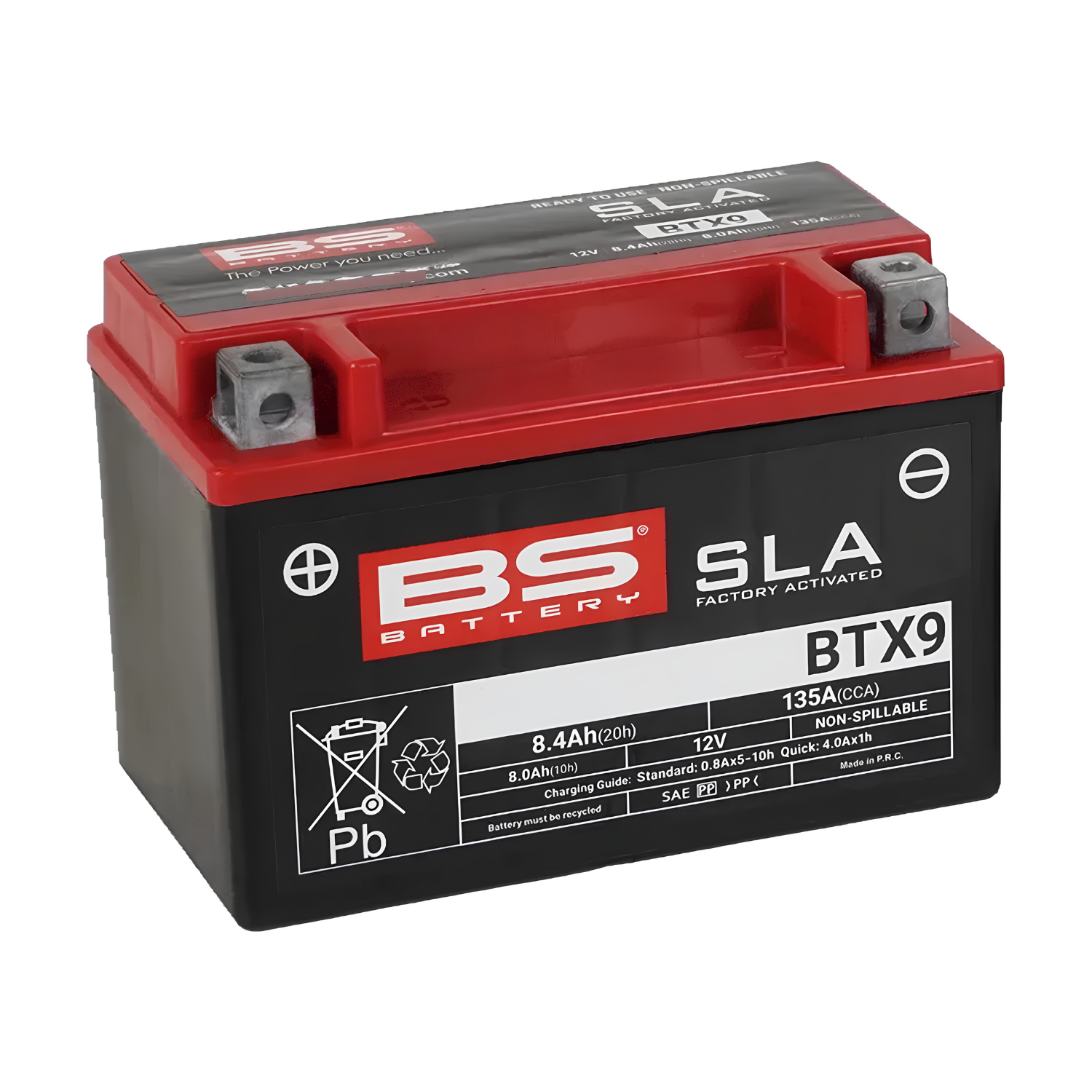 BS BATTERY BTX9 SLA ACTIVADA 12V 8AH