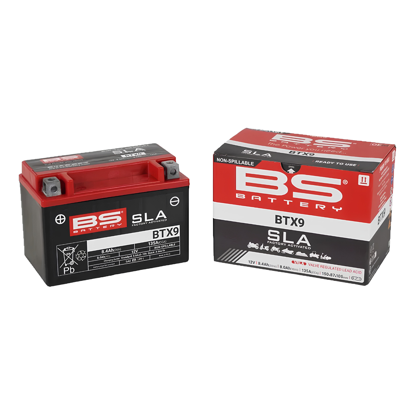BS BATTERY BTX9 SLA ACTIVADA 12V 8AH