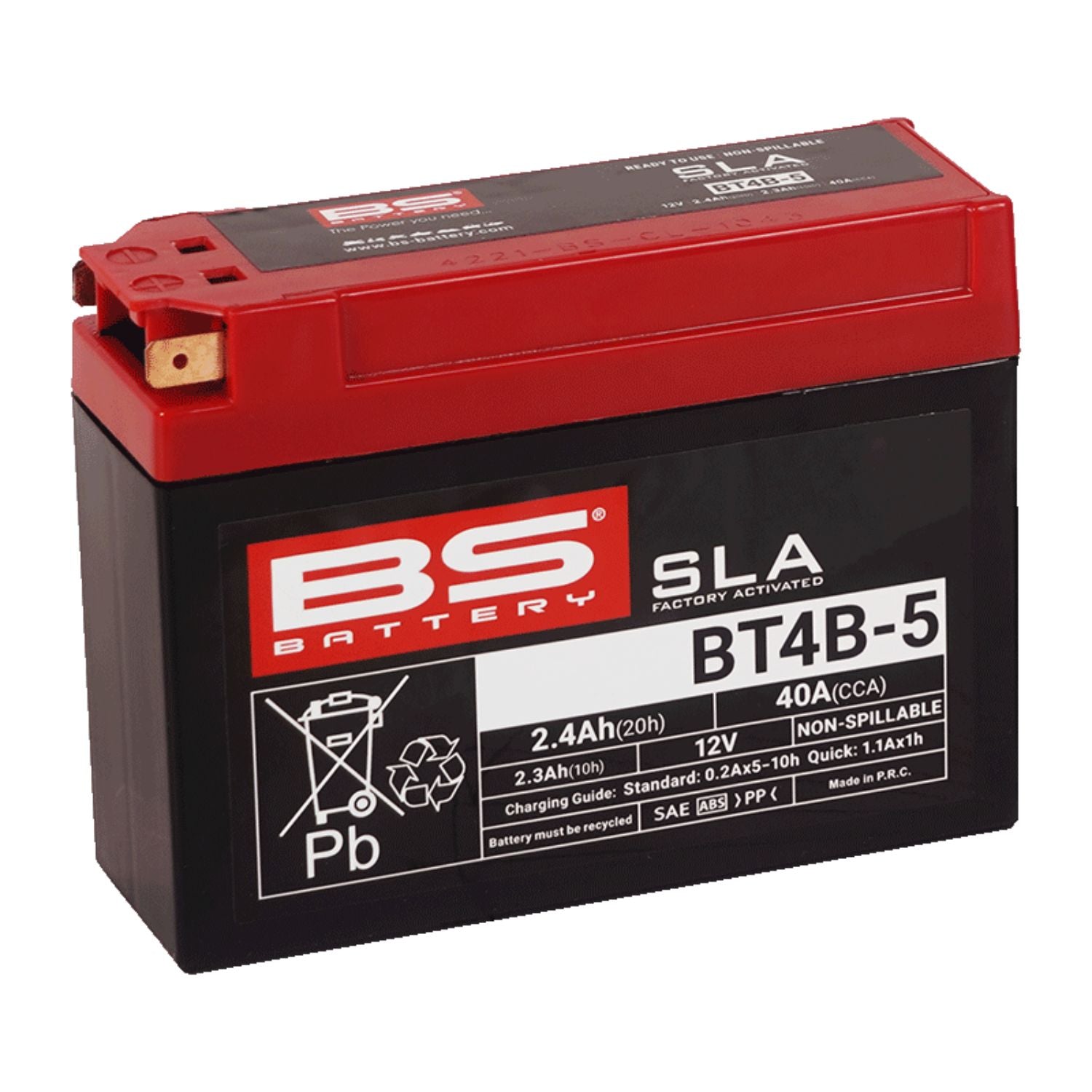 BS BATTERY BT4B-5 SLA ACTIVADA 12V 2,3AH