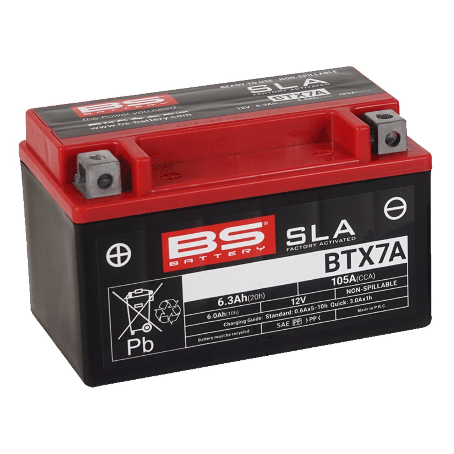 BS BATTERY BTX7A-BS SLA ACTIVADA 12V 6AH