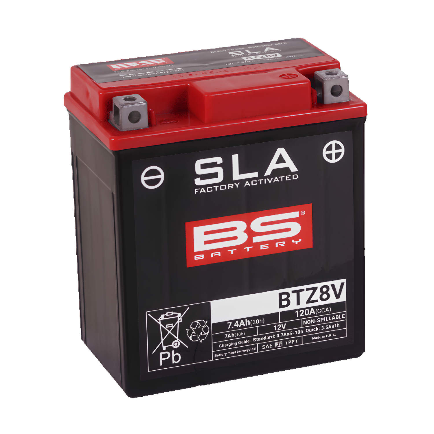 BS BATTERY BTZ8V SLA ACTIVADA 12V 7AH