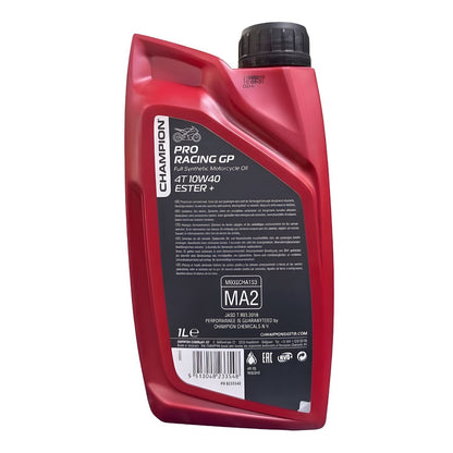 ACEITE CHAMPION PRORACING FULL SINTÉTICO GP 10W40 1 LITRO