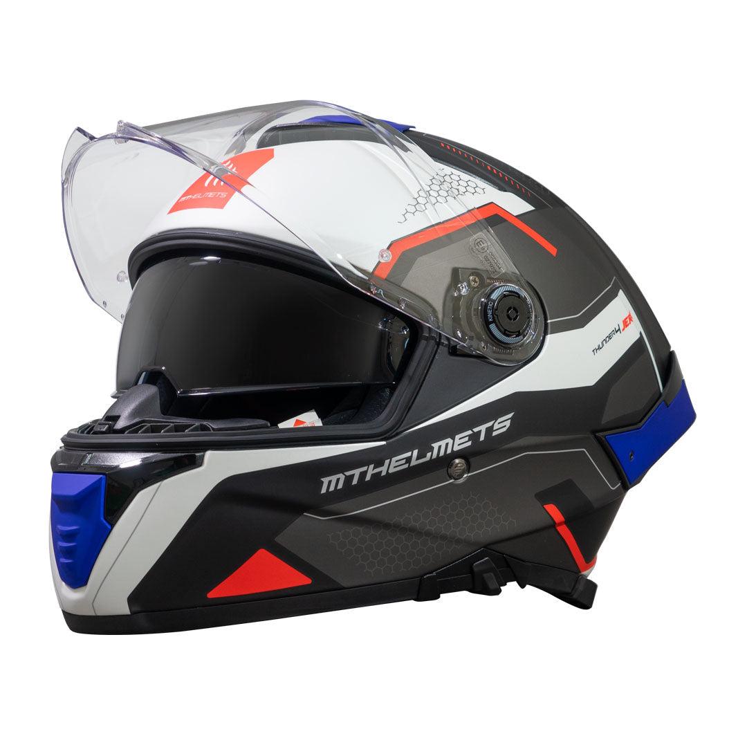 Casco MT Thunder 4 SV Jerk B7 integral detalle visera abierta