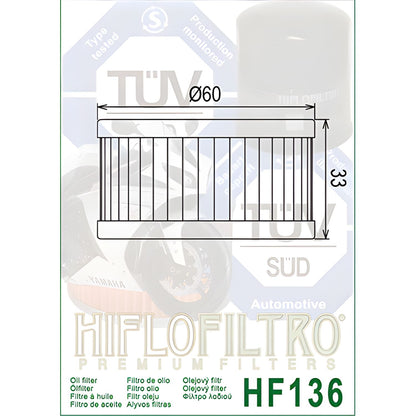 FILTRO DE ACEITE  DR250  HIFLOFILTRO HF136