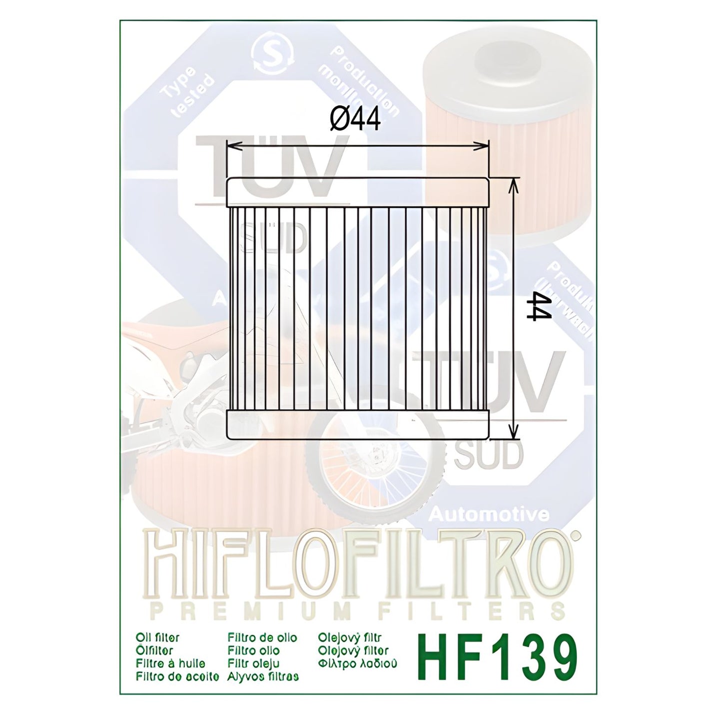 FILTRO DE ACEITE – SUZUKI DR-Z400   – HIFLOFILTRO  HF139