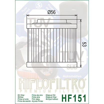 FILTRO DE ACEITE – HF151 – HIFLOFILTRO F 650 GS