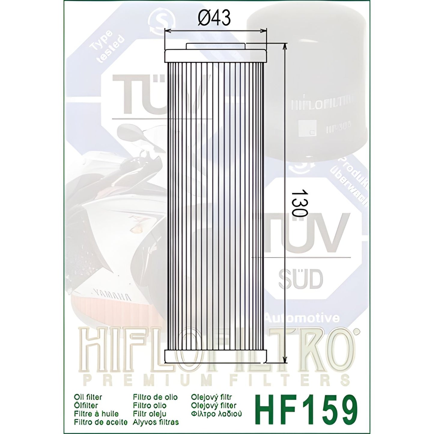FILTRO DE ACEITE – HF159 – HIFLOFILTRO – DUCATI 1299 PANIGALE