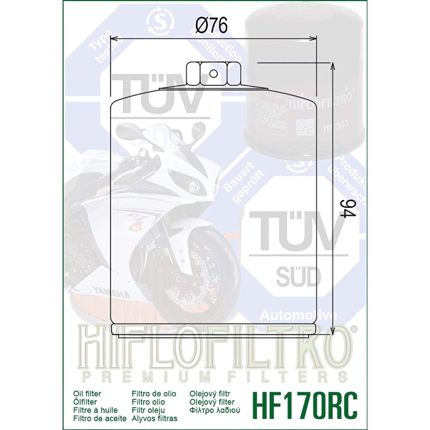 FILTRO DE ACEITE – HF170BRC – HIFLOFILTRO – HARLEY DAVIDSON XL883 SPORTER