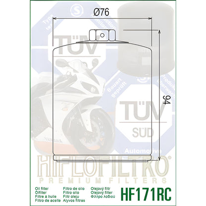 FILTRO DE ACEITE – HF171CRC – CROMADO – HIFLOFILTRO – HARLEY DAVIDSON FAT BOY