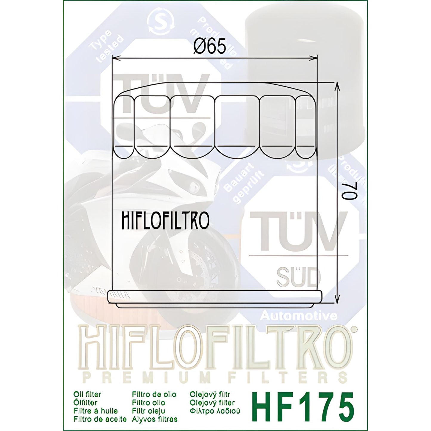 FILTRO DE ACEITE – HF175 – HIFLOFILTRO – INDIAN VARIOS HIFLOFILTRO