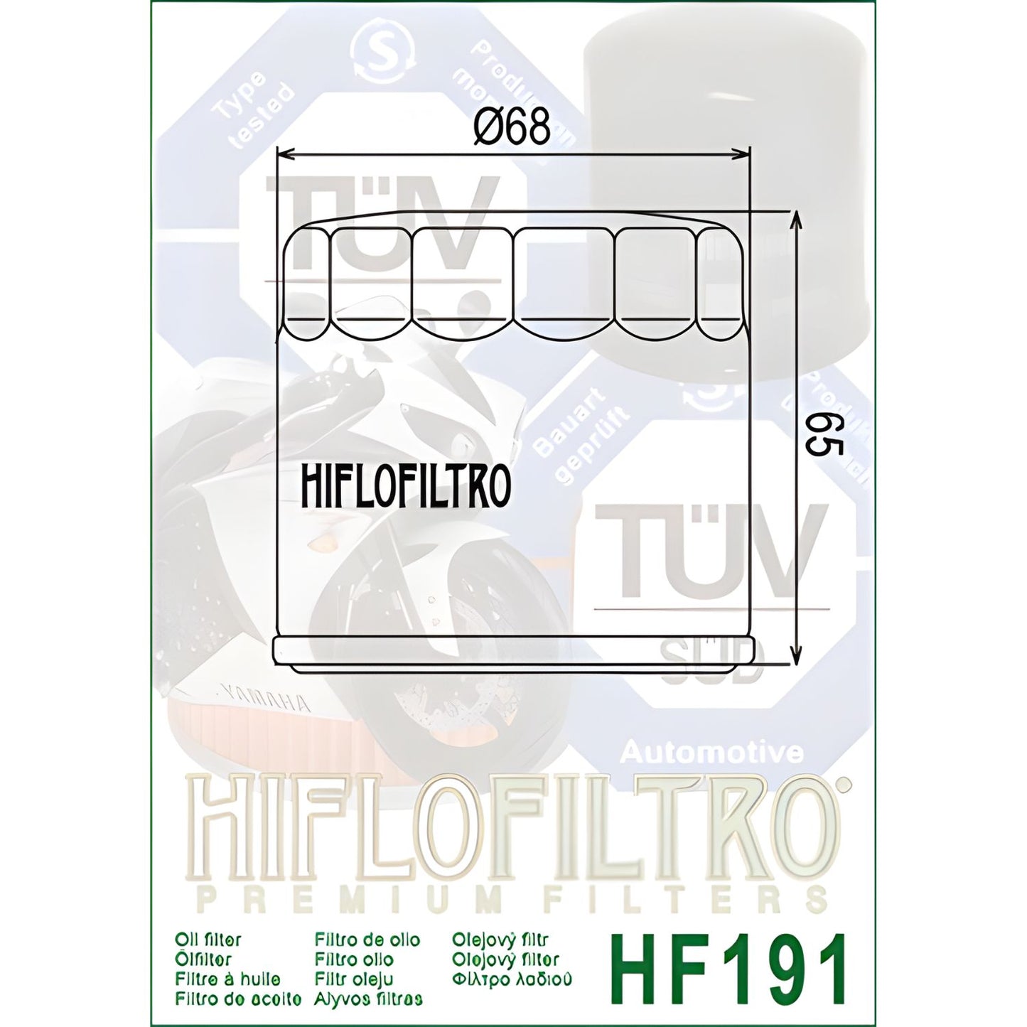 FILTRO DE ACEITE – HF191 – HIFLOFILTRO – BENELLI 500 LEONCINO HIFLOFILTRO