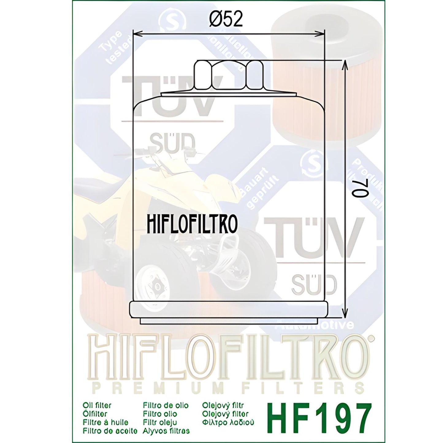 FILTRO DE ACEITE – HF197 – HIFLOFILTRO – HYOSUNG GD250