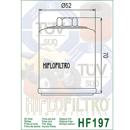 FILTRO DE ACEITE – HF197 – HIFLOFILTRO – HYOSUNG GD250