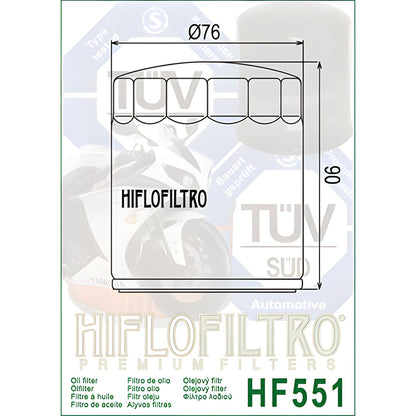 FILTRO DE ACEITE – HF551 – HIFLOFILTRO MOTO GUZZI