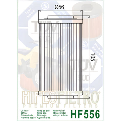FILTRO DE ACEITE HF556 SEA-DOO MOTOS DE AGUA HIFLOFILTRO