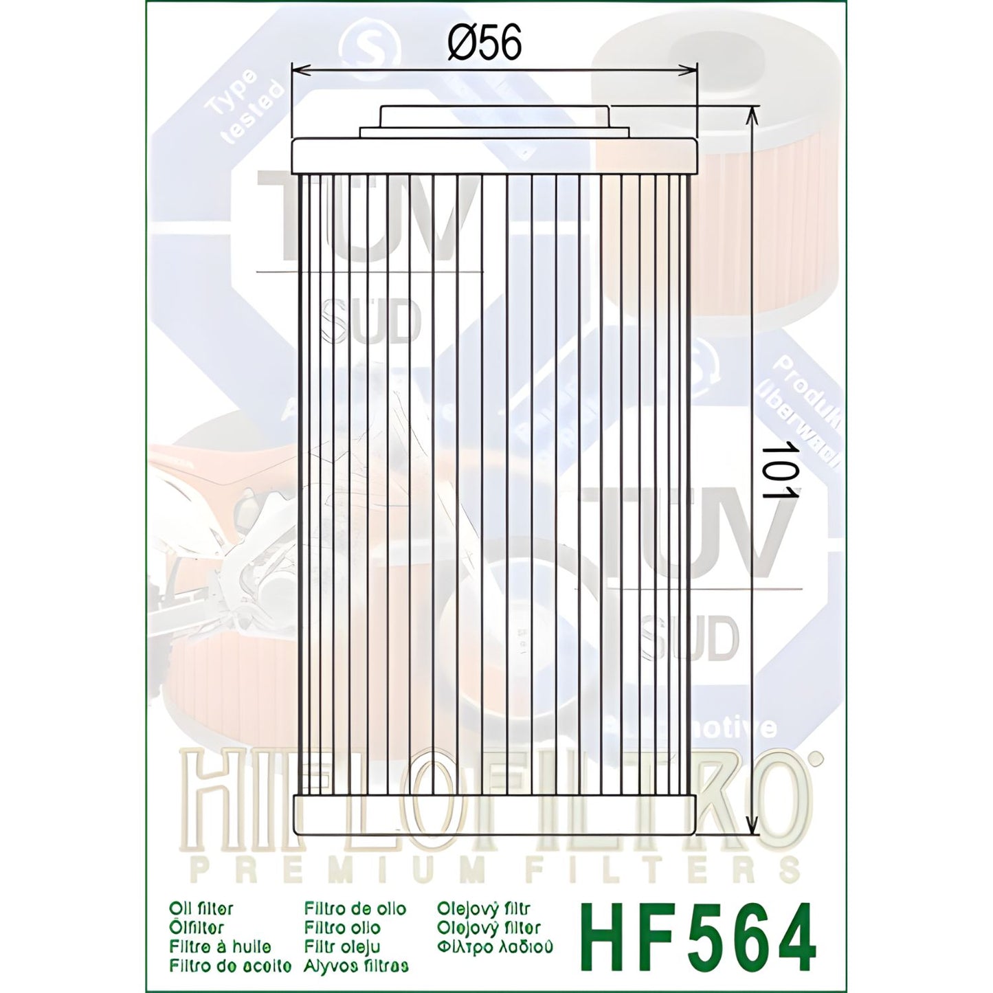 FILTRO DE ACEITE HF564 APRILIA CAPONORD HIFLOFILTRO