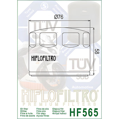 FILTRO DE ACEITE HF565 HIFLOFILTRO