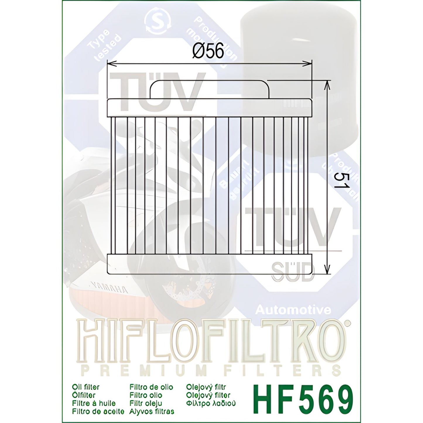 FILTRO DE ACEITE HF569 MV AGUSTA F3 HIFLOFILTRO