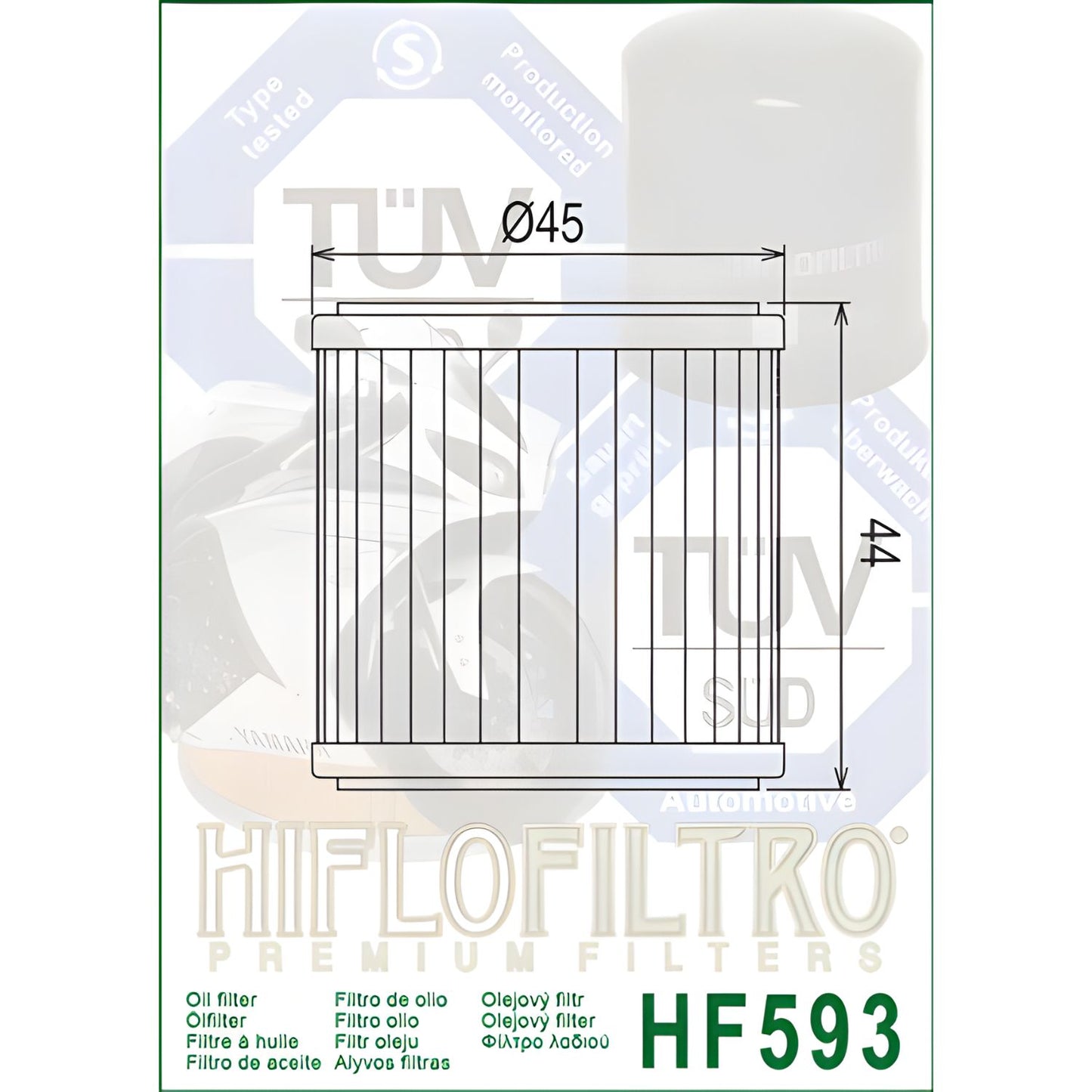 FILTRO DE ACEITE HF593 BENELLI LEONCINO 250 HIFLOFILTRO
