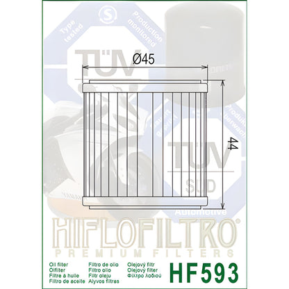 FILTRO DE ACEITE HF593 BENELLI LEONCINO 250 HIFLOFILTRO