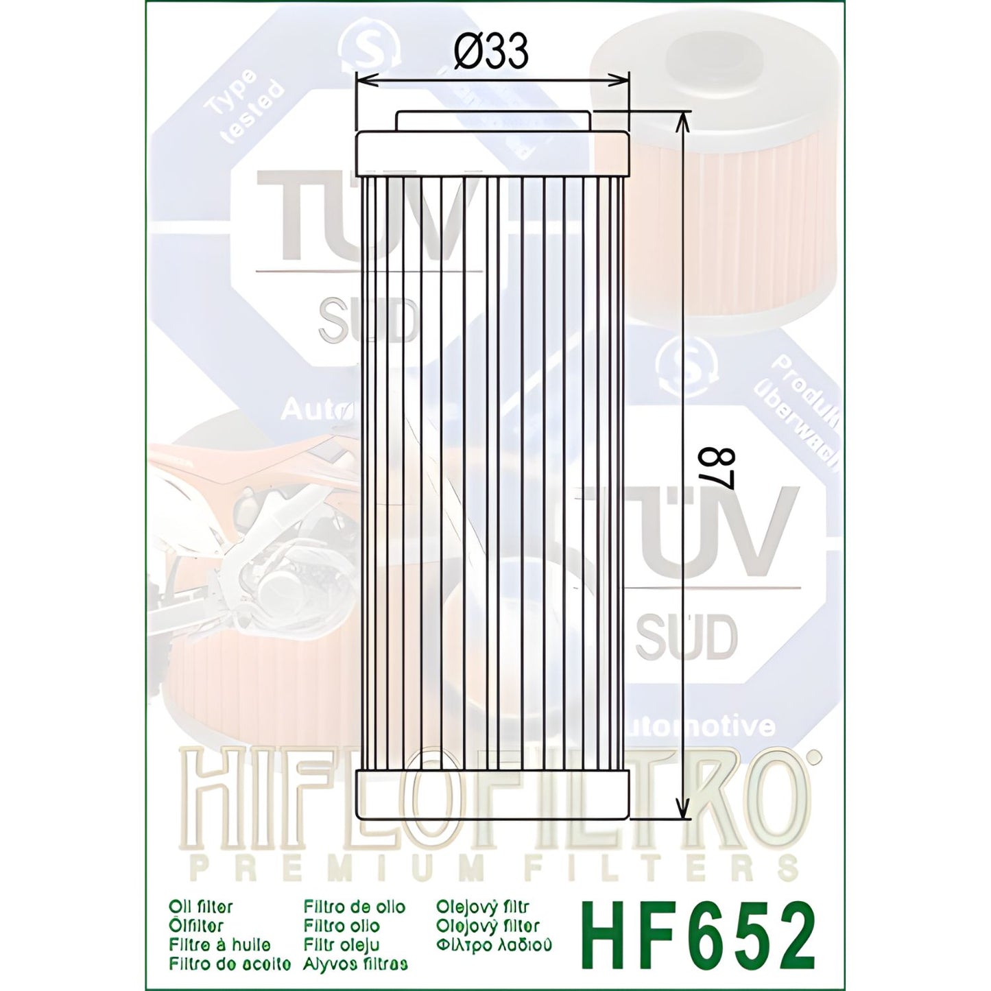 FILTRO DE ACEITE – HF652 – HIFLOFILTRO – KTM 450 EXC HIFLOFILTRO