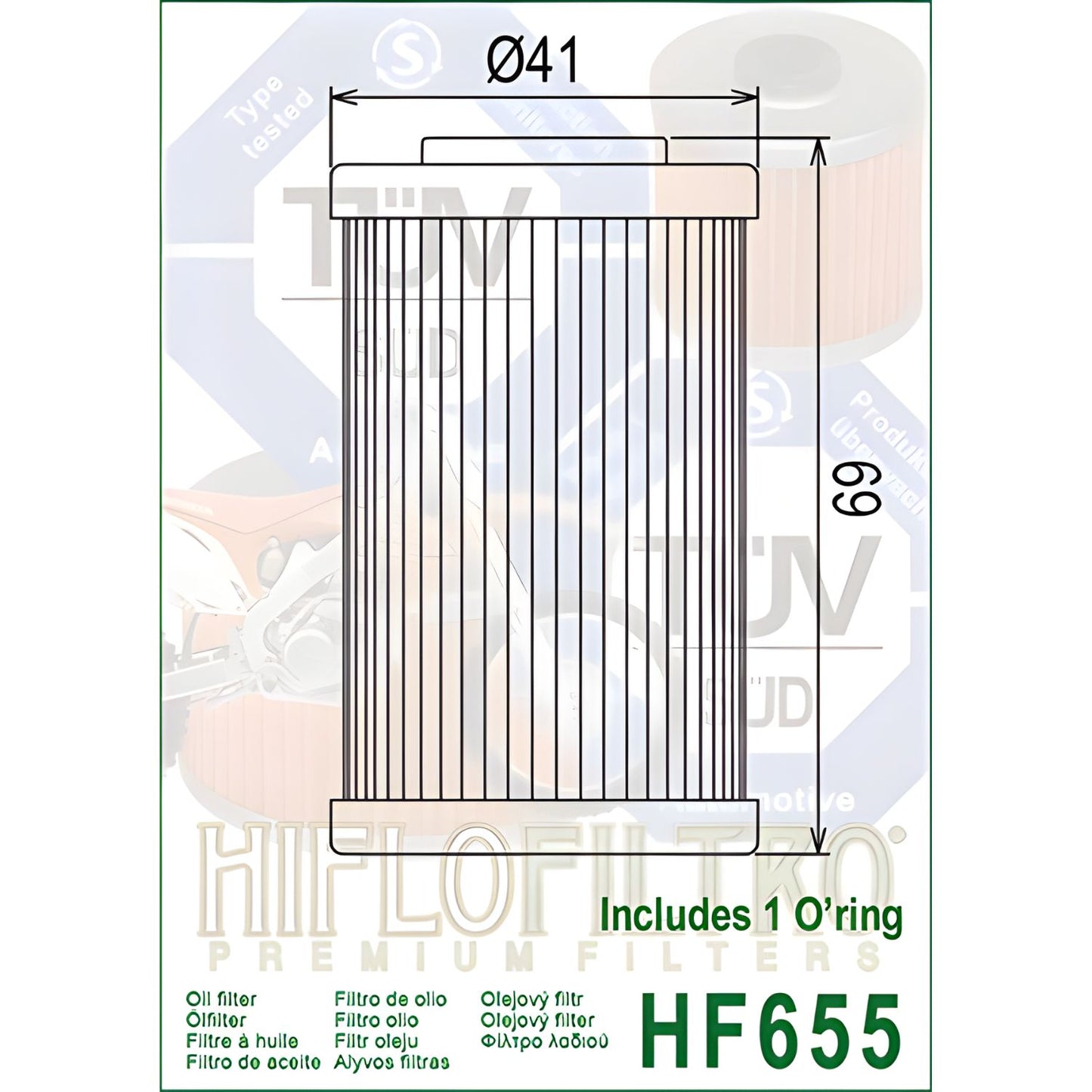 ,FILTRO DE ACEITE  - HIFLOFILTRO - HF 655 - KTM 690 - HIFLOFILTRO