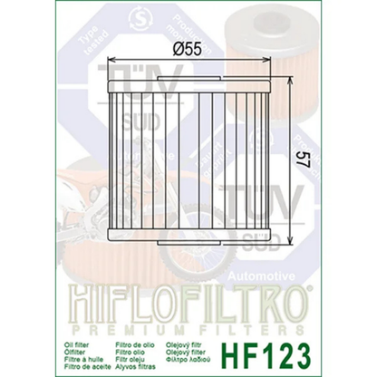 FILTRO DE ACEITE KAWASAKI KLR 650 HIFLOFILTRO  HF123