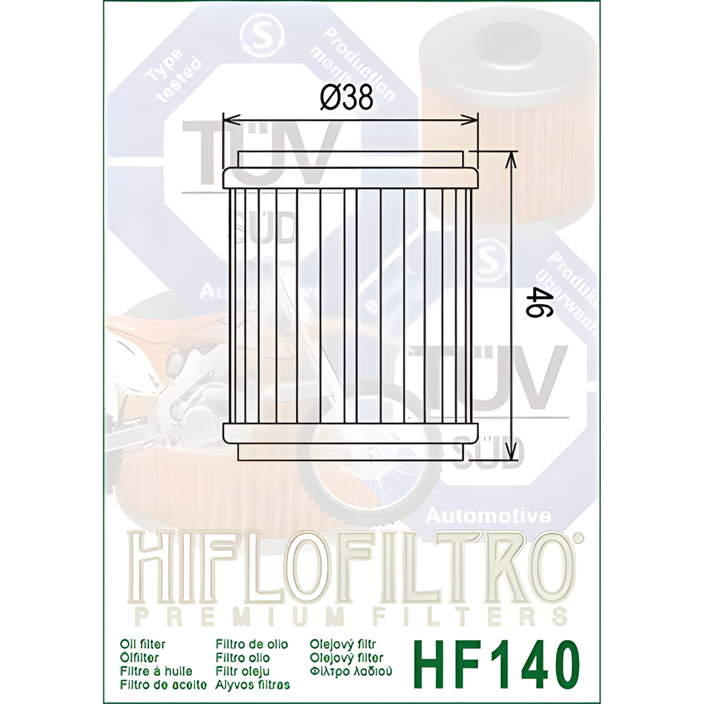 FILTRO DE ACEITE YAMAHA YZF R15 HIFLOFILTRO HF140