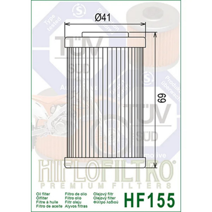 FILTRO DE ACEITE PULSAR  NS 200  HIFLOFILTRO HF 155