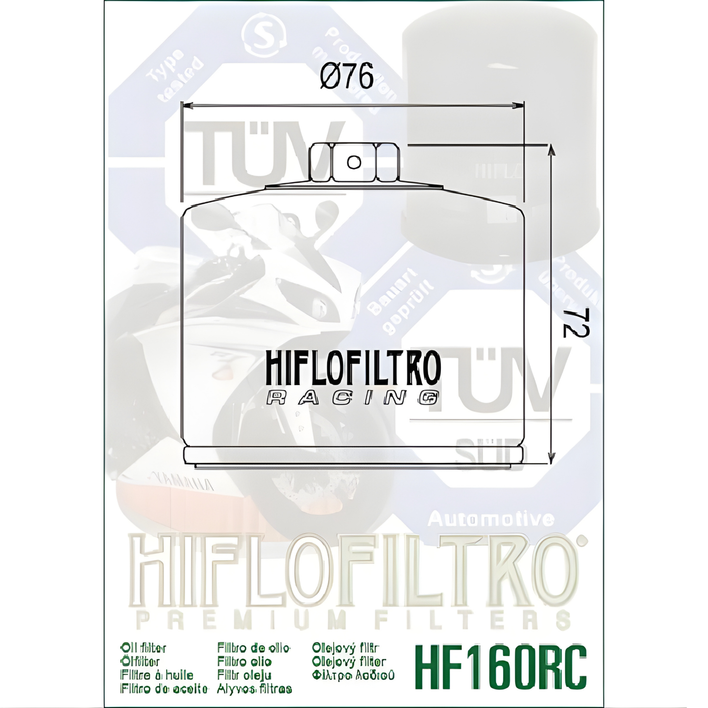 FILTRO DE ACEITE HIFLOFILTRO HF160RC - BMW GS