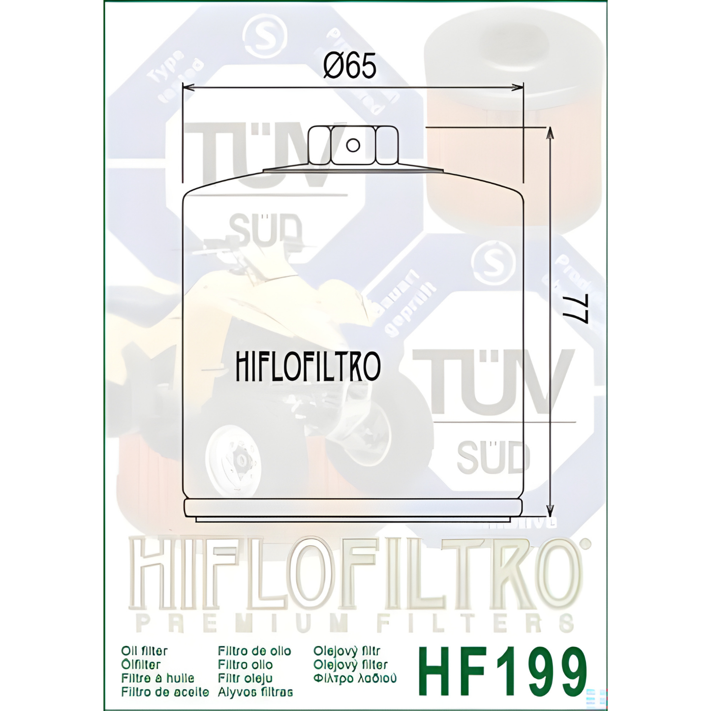 FILTRO DE ACEITE  INDIAN SOCOUT HIFLOFILTRO HF 199