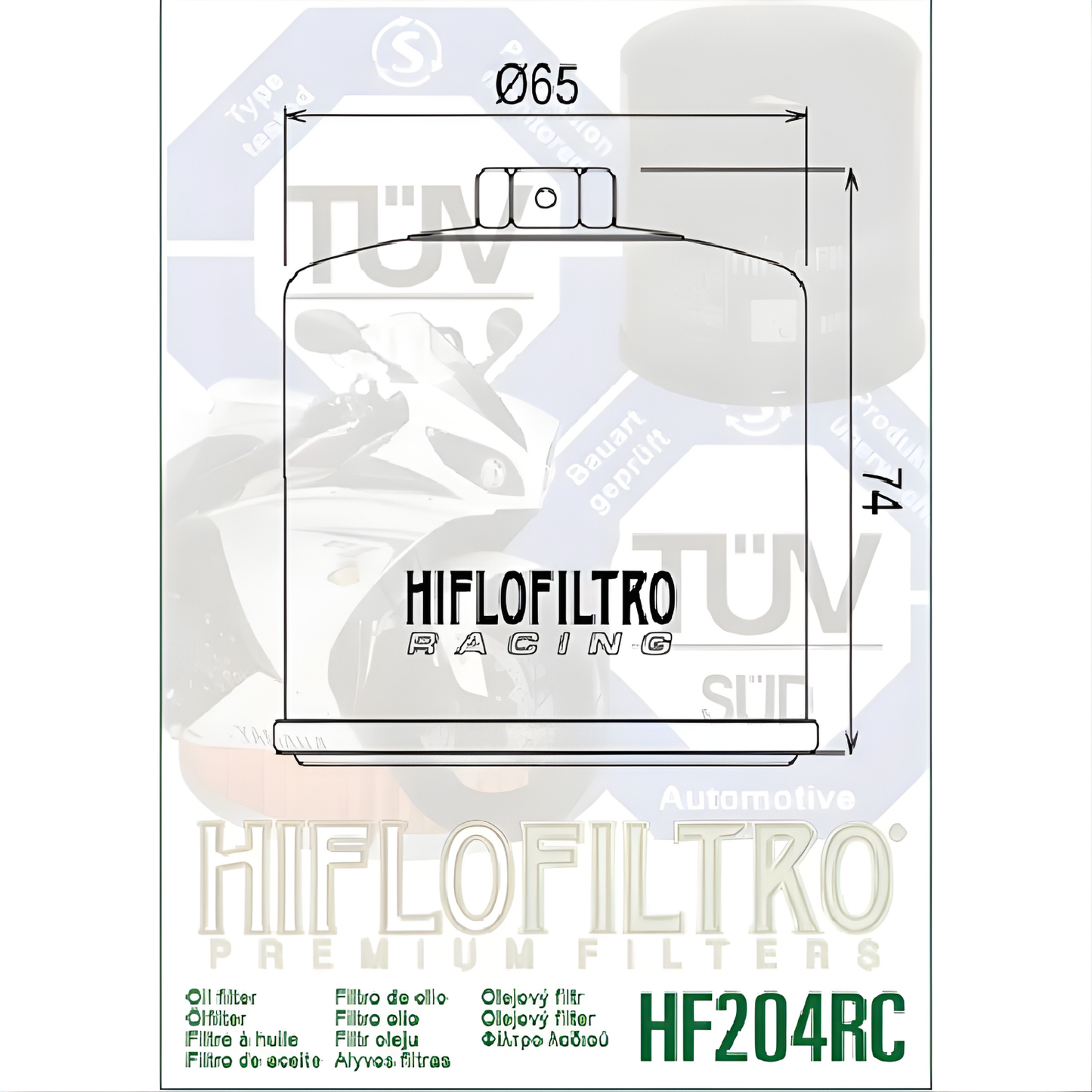 FILTRO DE ACEITE YAMAHA MT 09 HIFLOFILTRO HF204RC