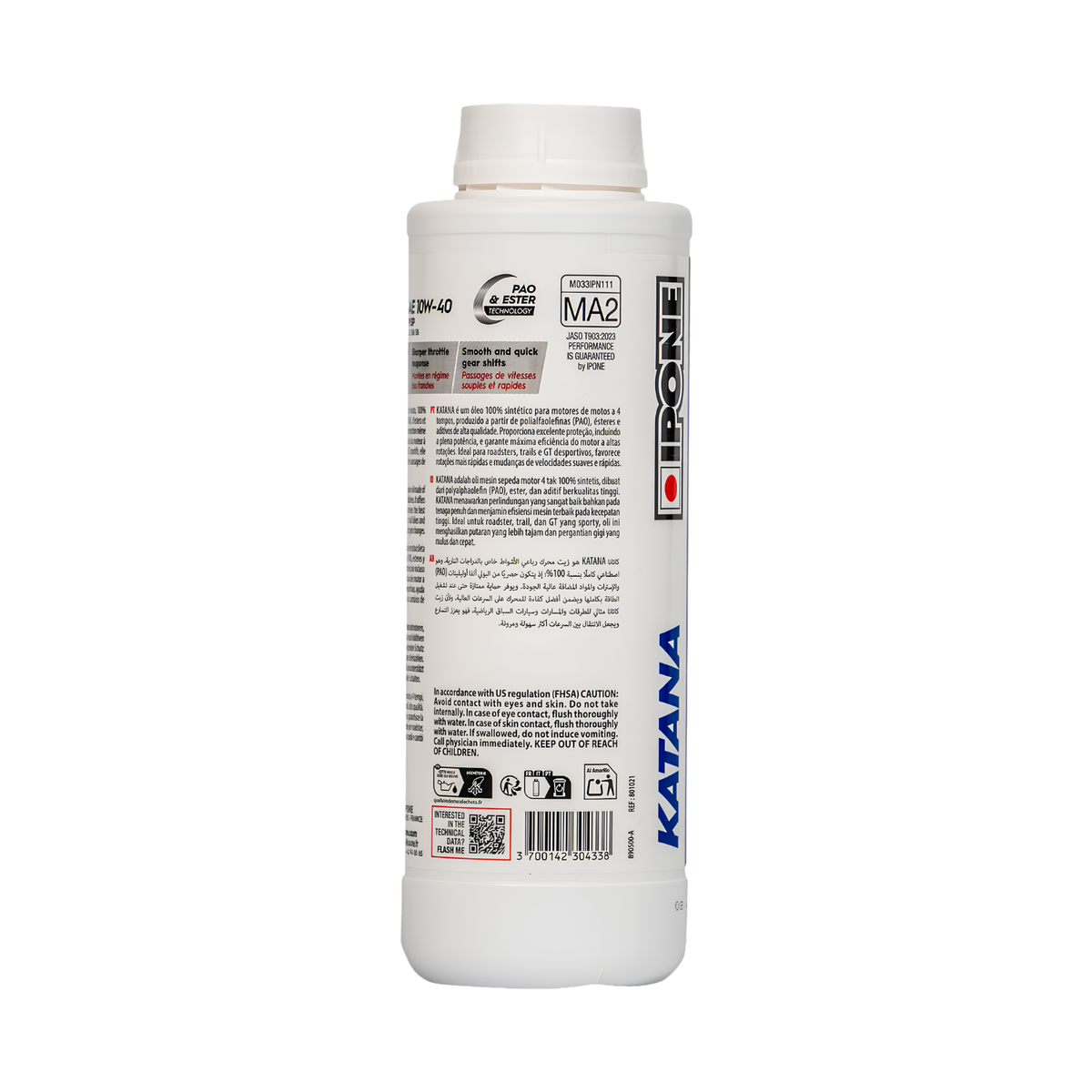 ACEITE IPONE KATANA 10W-40 1L 100% SINTETICO
