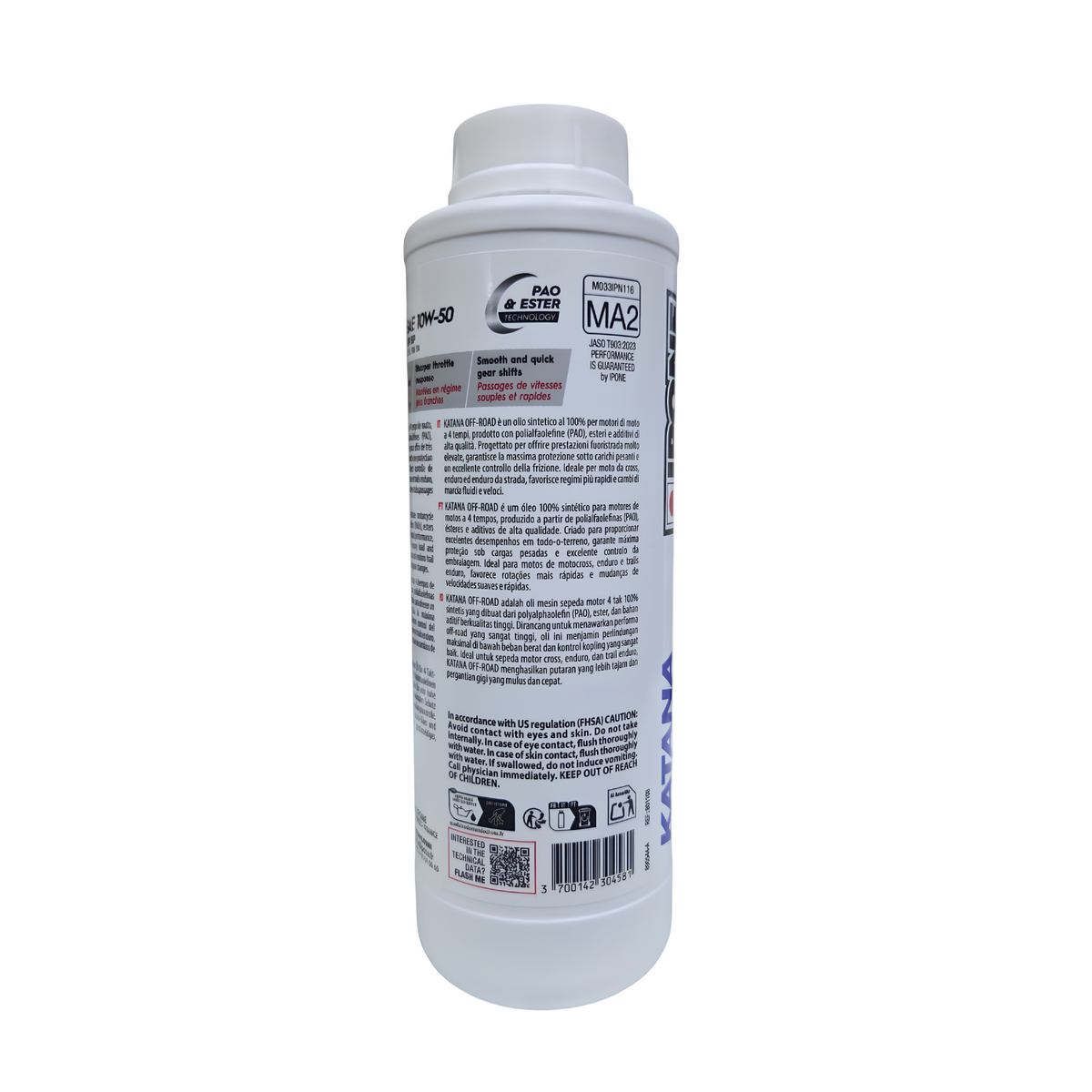 ACEITE 4T IPONE KATANA 10W-50 1L 100% SINTETICO